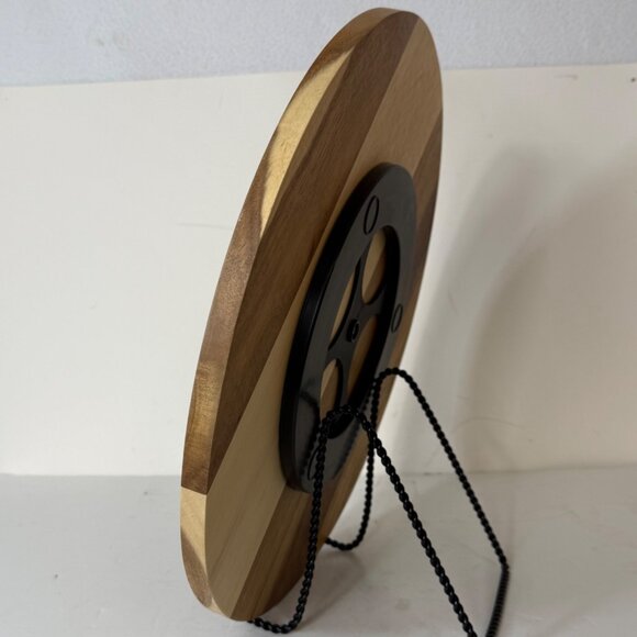 Christmas Acacia Wood Lazy Susan Rustic Table Jingle Bells Engraved Family Party - Picture 4 of 15